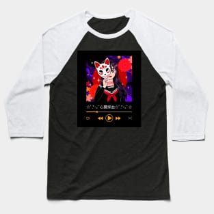 Kitsune Magical Girl Music Player Baseball T-Shirt